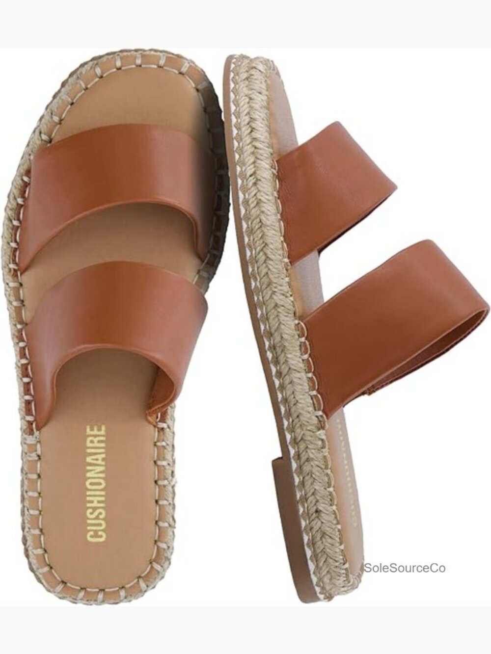 Double Strap Espadrille Slide Sandals Cushioned
